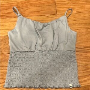 Gray Smocked Women's Top